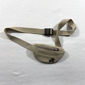 Malbon Adult Golf Belt Mini Compact Waist Pouch Bag Adjustable Beige Sz S Rare